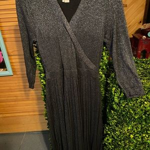 Kate Spade New York 'DAZZLING BEAUTY" Metallic Sweater Wrap Dress